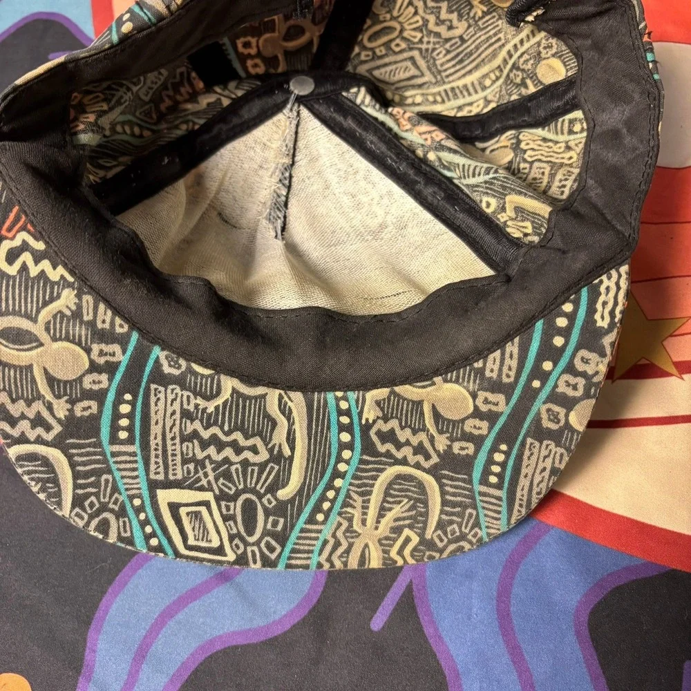 Vintage Bud Dry Draft Hat All Over Tribal Lizard Print Snapback Beer Promo Cap